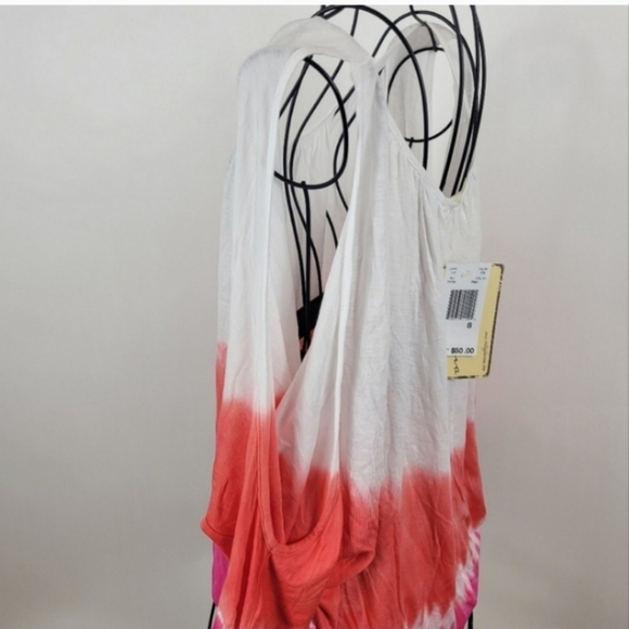 VINTAGE HAVANA Boho Tie Dye White Pink Orange Shirt Size Small - Picture 3 of 8